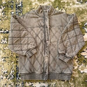 Free People Juno Quilted Olive Green Jacket NWT